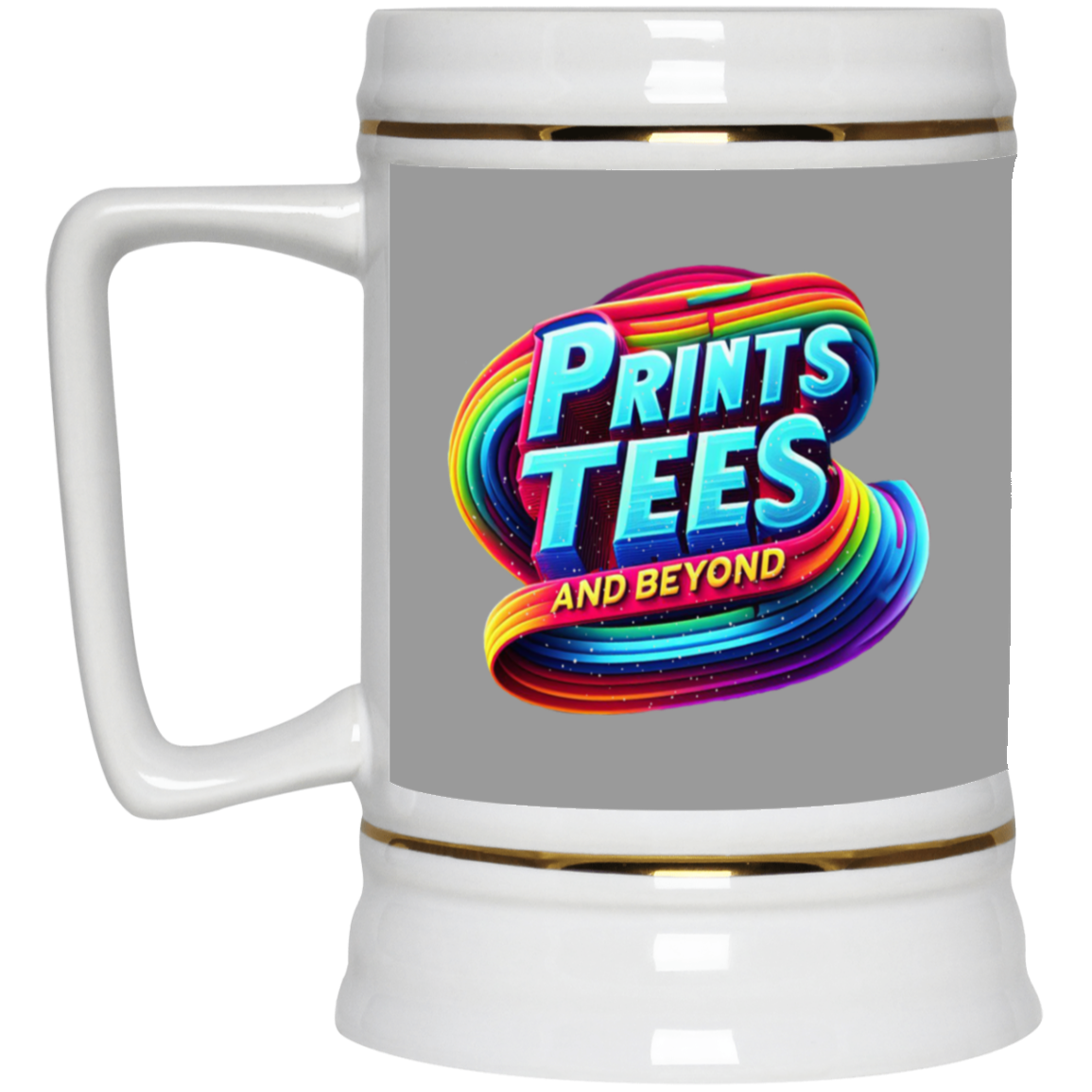 PTB-Gold Trim Beer Stein 22oz