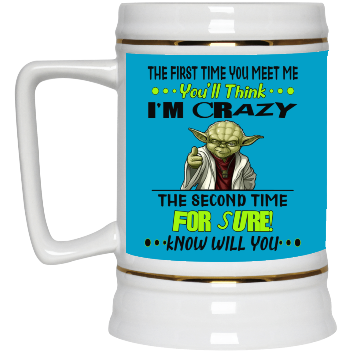 Crazy Yoda-Beer Stein 22oz.