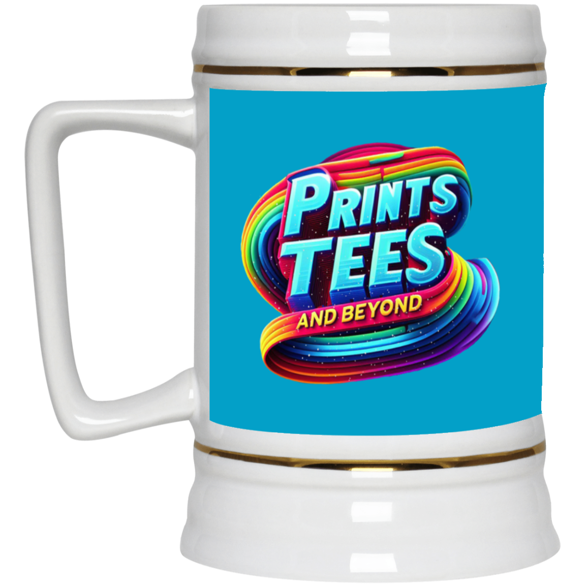 PTB-Gold Trim Beer Stein 22oz