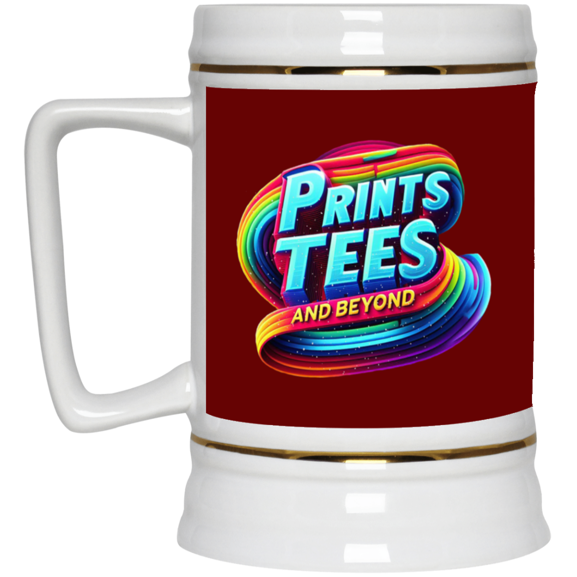 PTB-Gold Trim Beer Stein 22oz