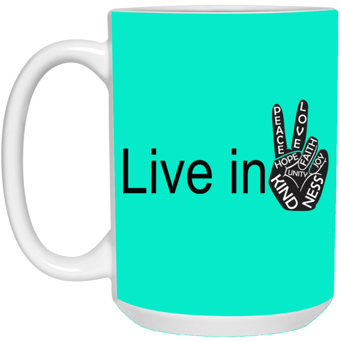 Hand Peace-15oz White Mug