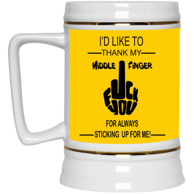 Fu(k You-Middle Finger-Beer Stein 22oz.