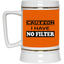 Caution-No Filter-Beer Stein 22oz.