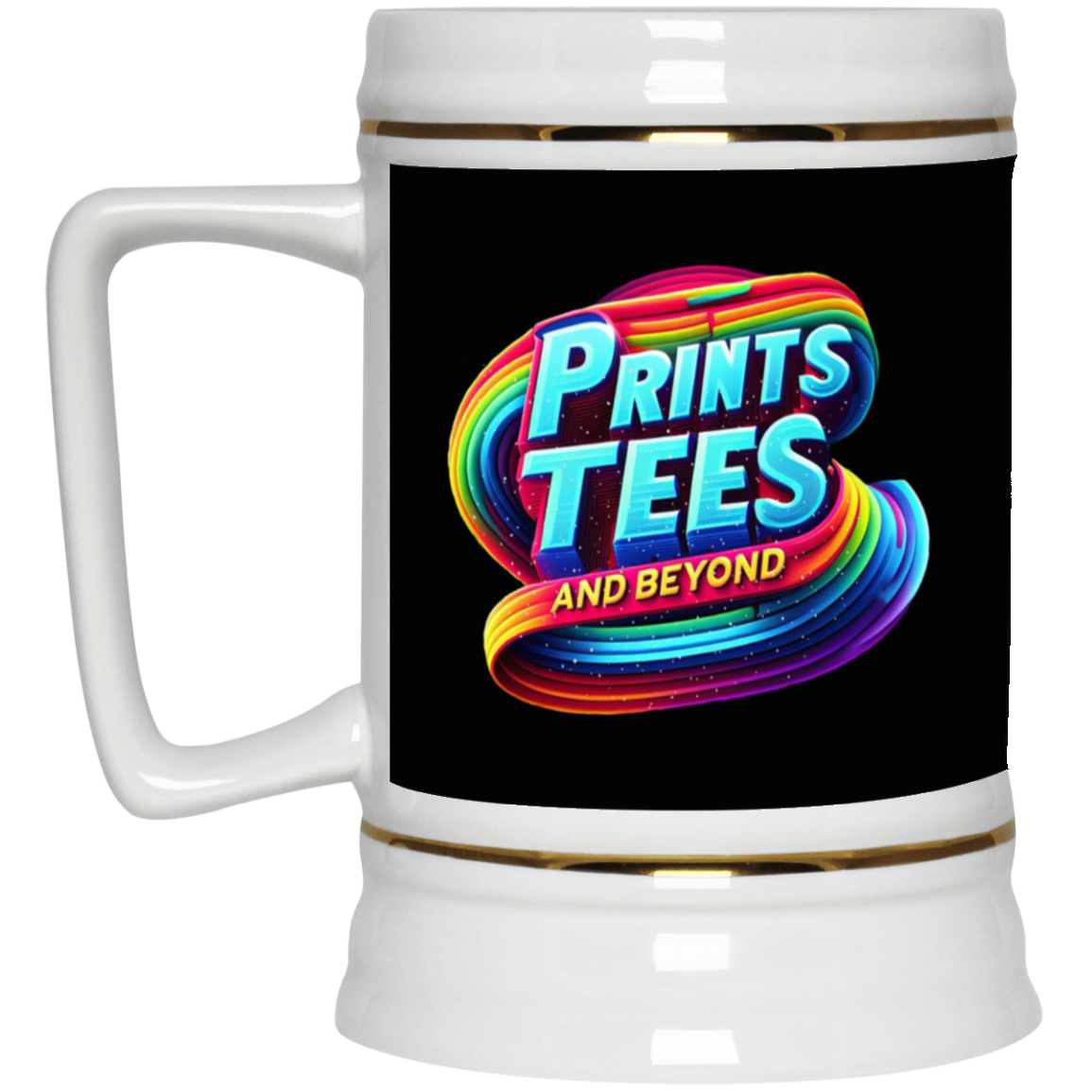 PTB-Gold Trim Beer Stein 22oz
