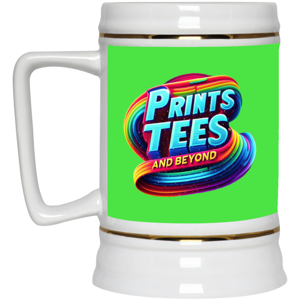 PTB-Gold Trim Beer Stein 22oz
