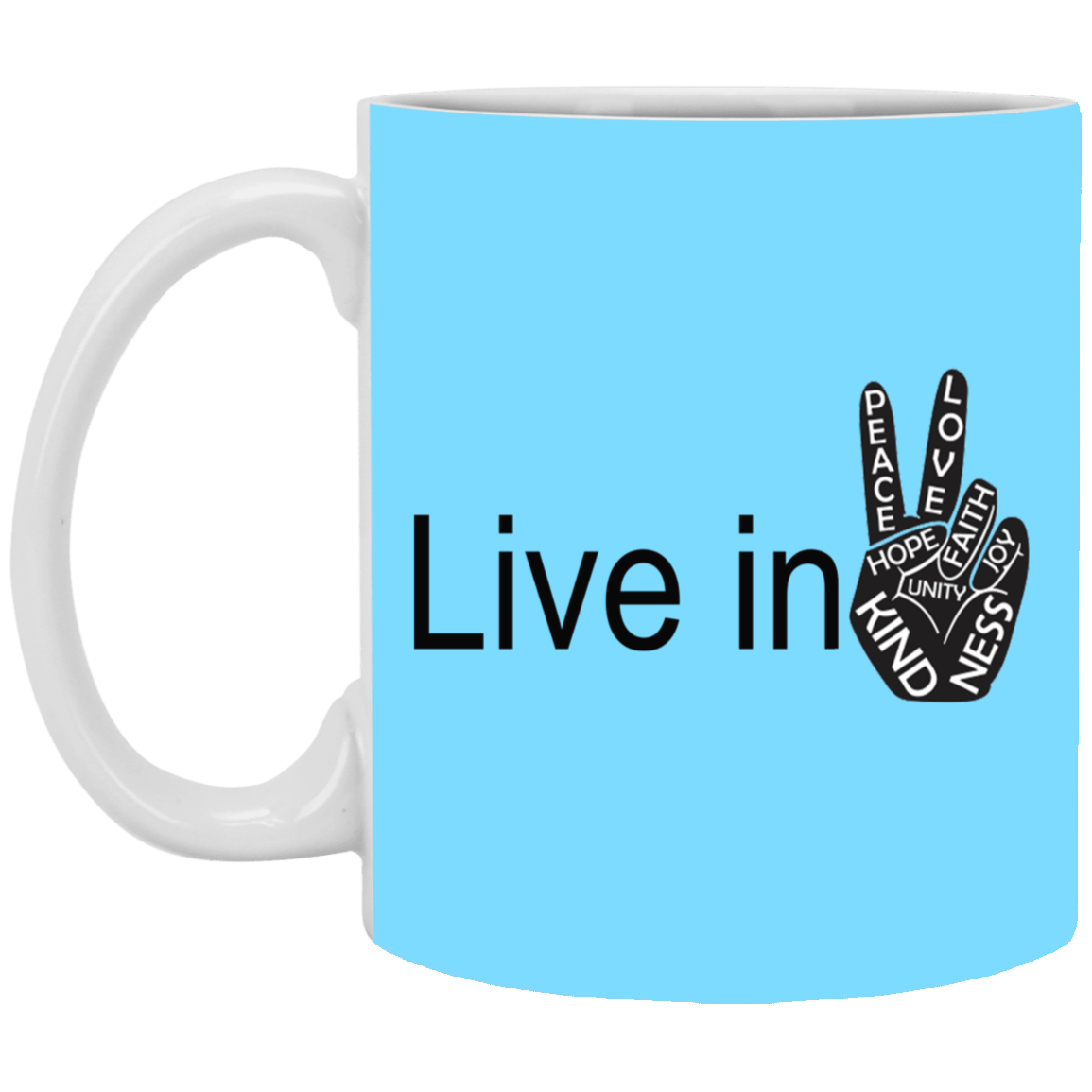Hand Peace-11oz White Mug