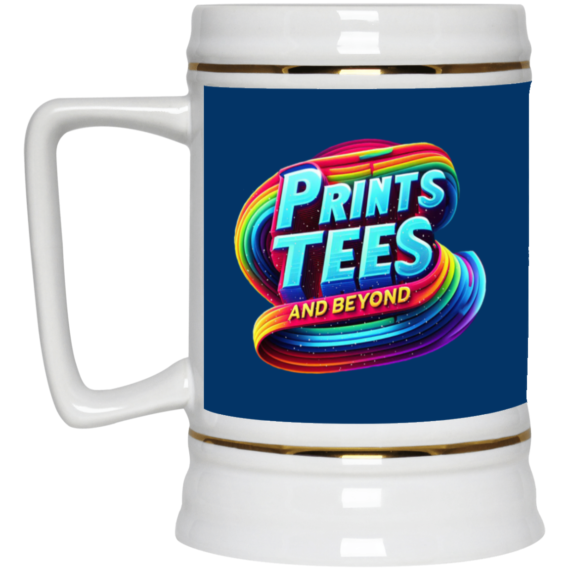 PTB-Gold Trim Beer Stein 22oz