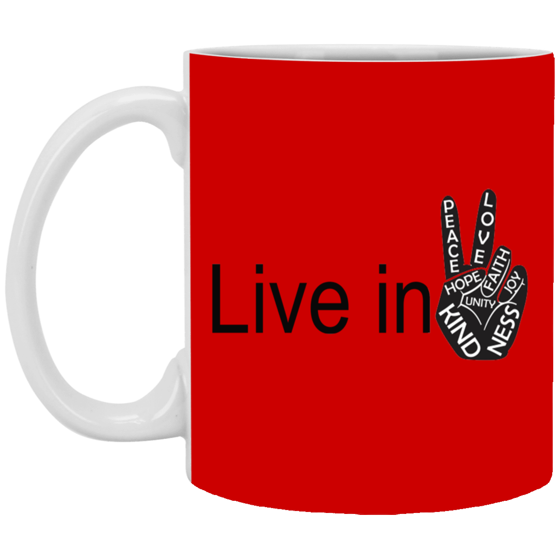 Hand Peace-11oz White Mug