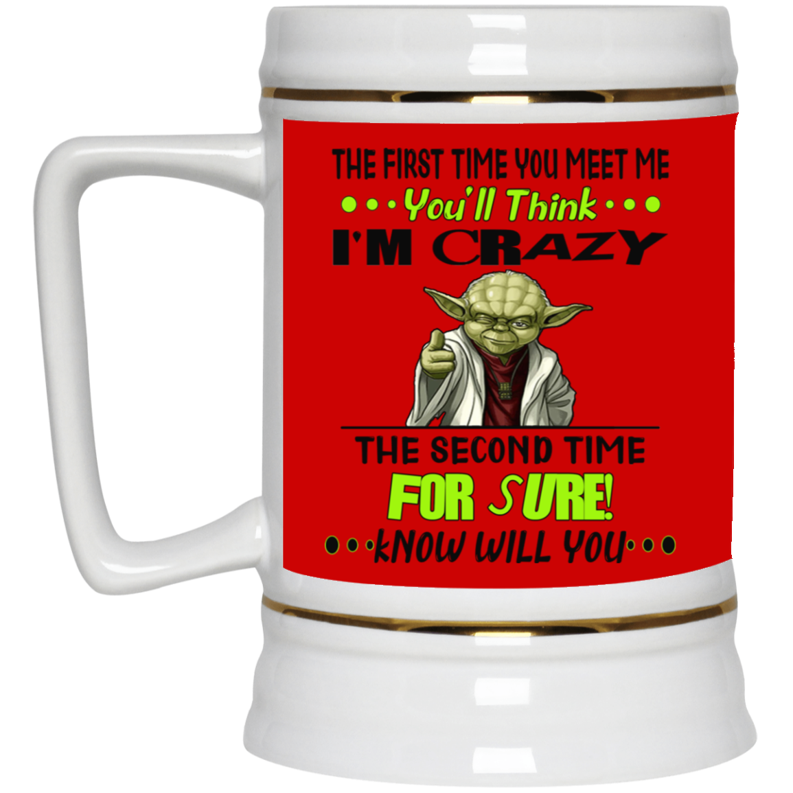 Crazy Yoda-Beer Stein 22oz.