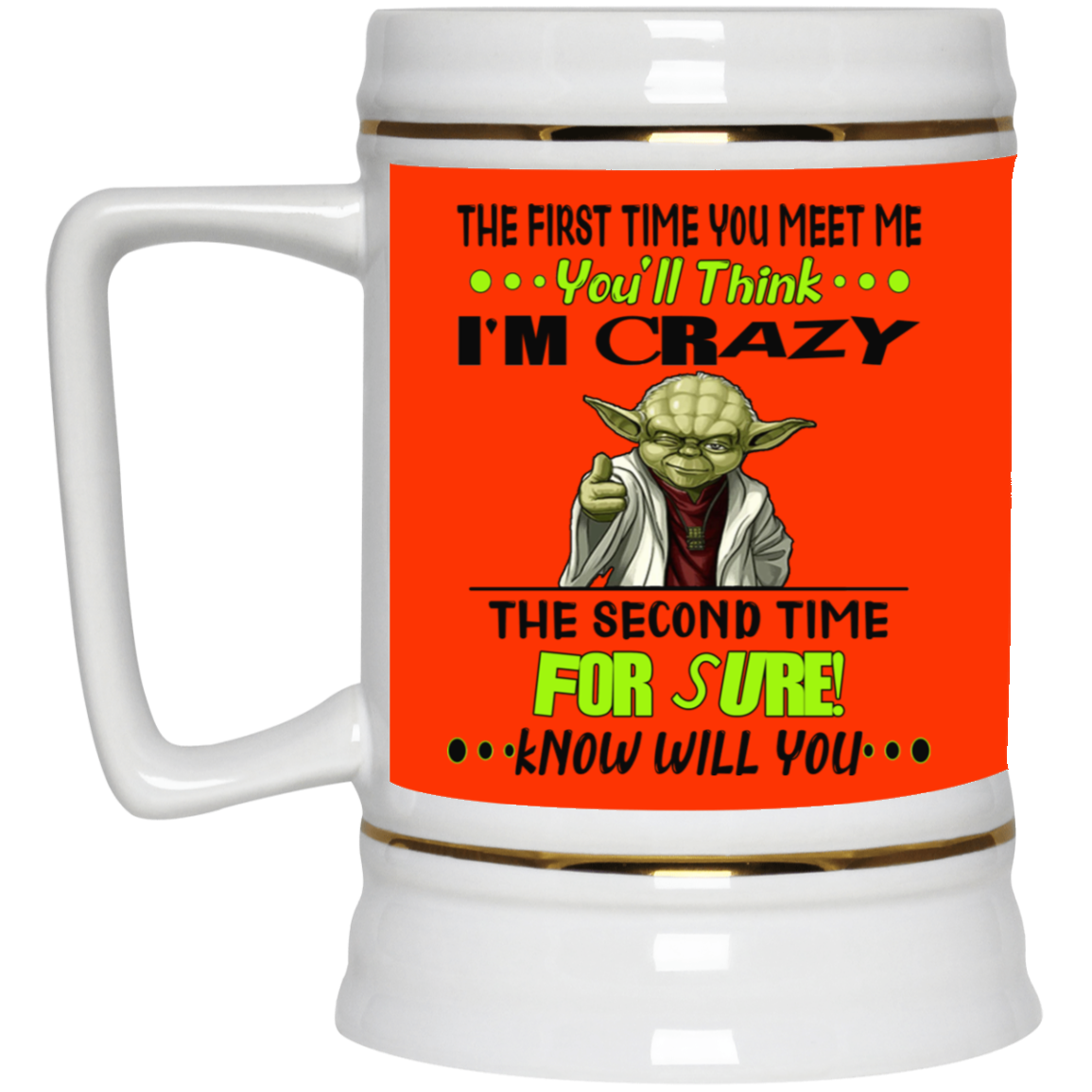 Crazy Yoda-Beer Stein 22oz.