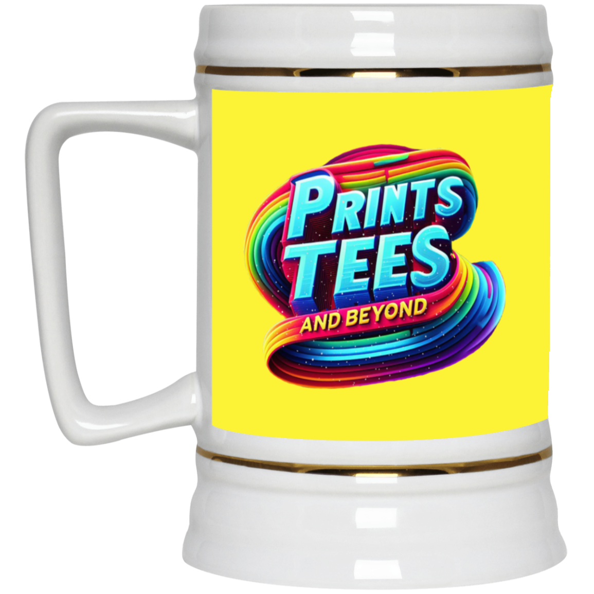 PTB-Gold Trim Beer Stein 22oz