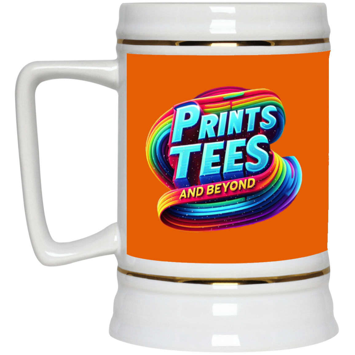 PTB-Gold Trim Beer Stein 22oz