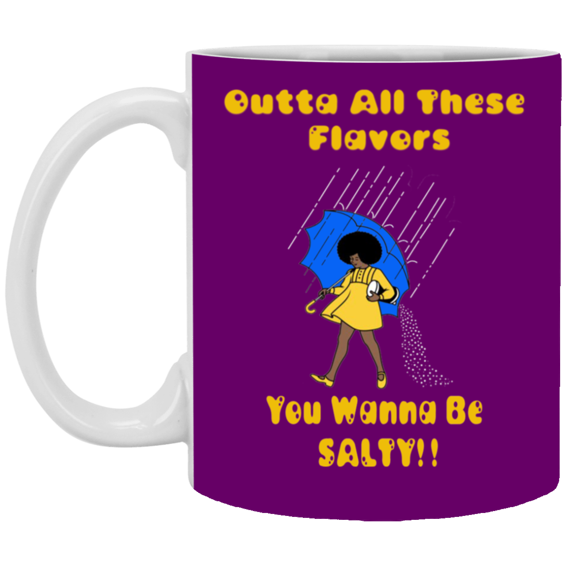 Salty-Black Girl-11oz White Mug